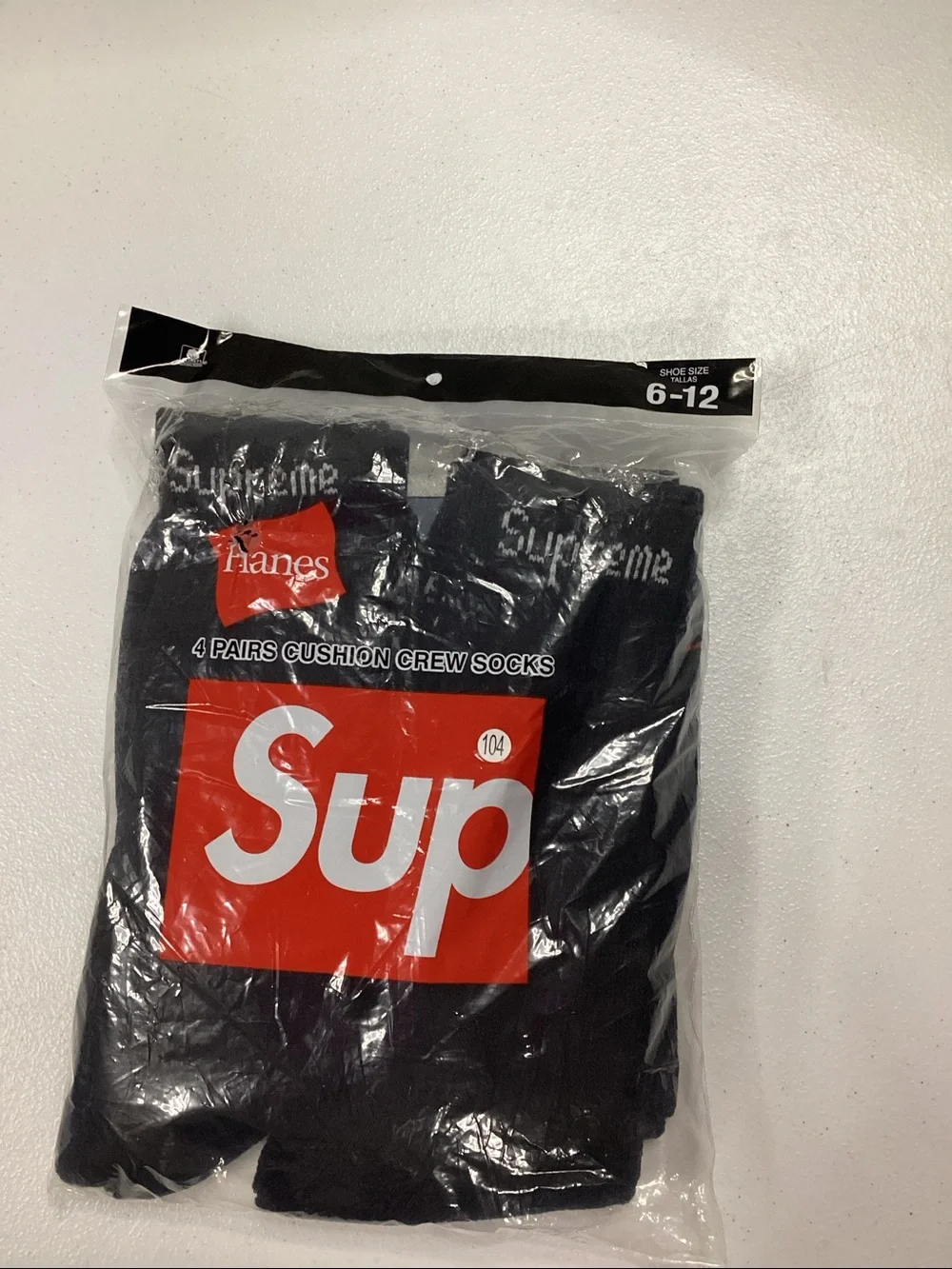 Hanes Black Crew Socks -